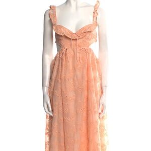 For Love & Lemons Orange Midi Dress